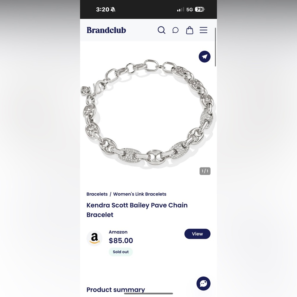 Kendra Scott Bailey Pave Chain Braclet